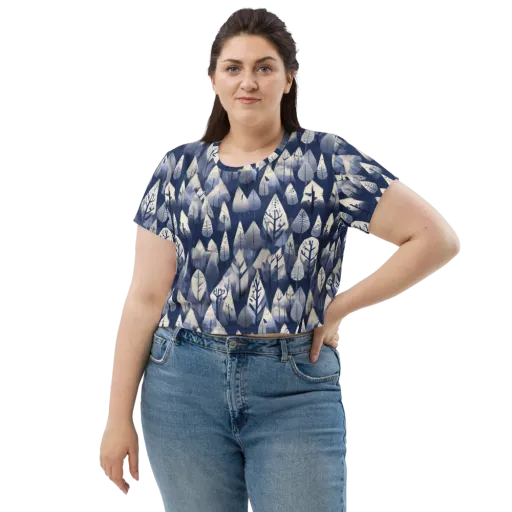 Winter Forest on a Crop Tee