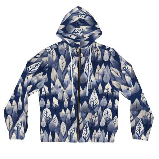 Winter Forest on a Women's Full-Zip Hoodie