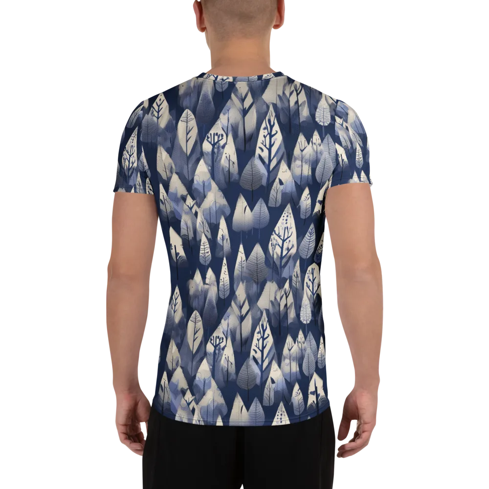Winter Forest on Men's Athletic T-Shirt — Back