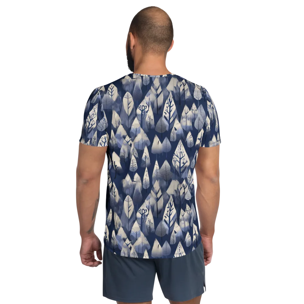 Winter Forest on Men's Athletic T-Shirt — Back