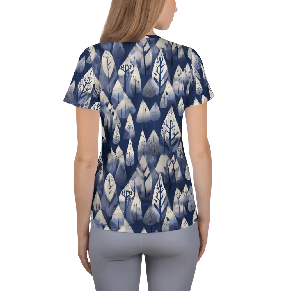 Winter Forest on Women's Athletic T-Shirt — Back