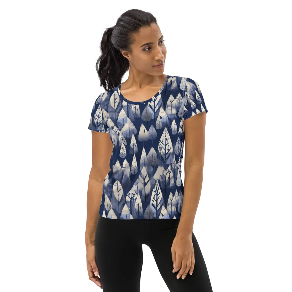 Winter Forest on Women's Athletic T-Shirt — Front