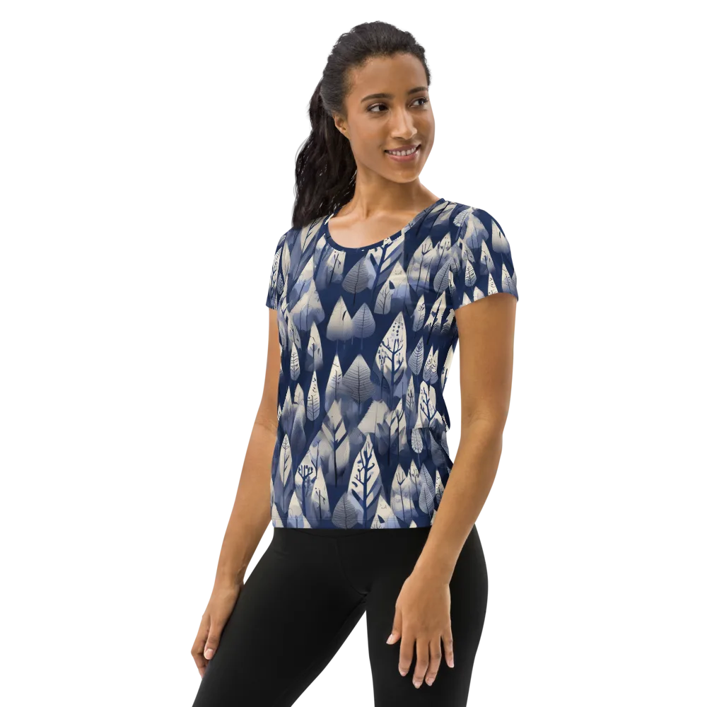 Winter Forest on Women's Athletic T-Shirt — Left