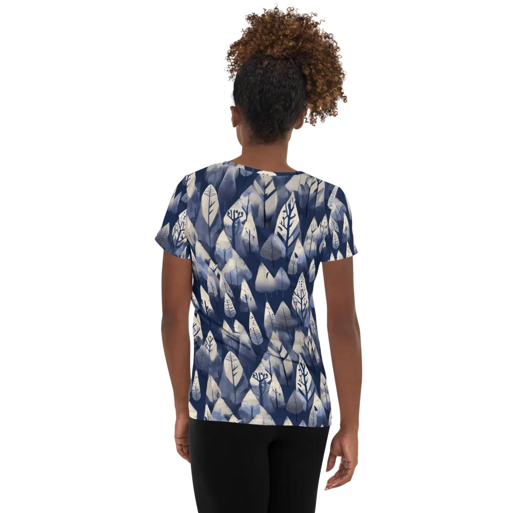 Winter Forest on Women's Athletic T-Shirt — Back