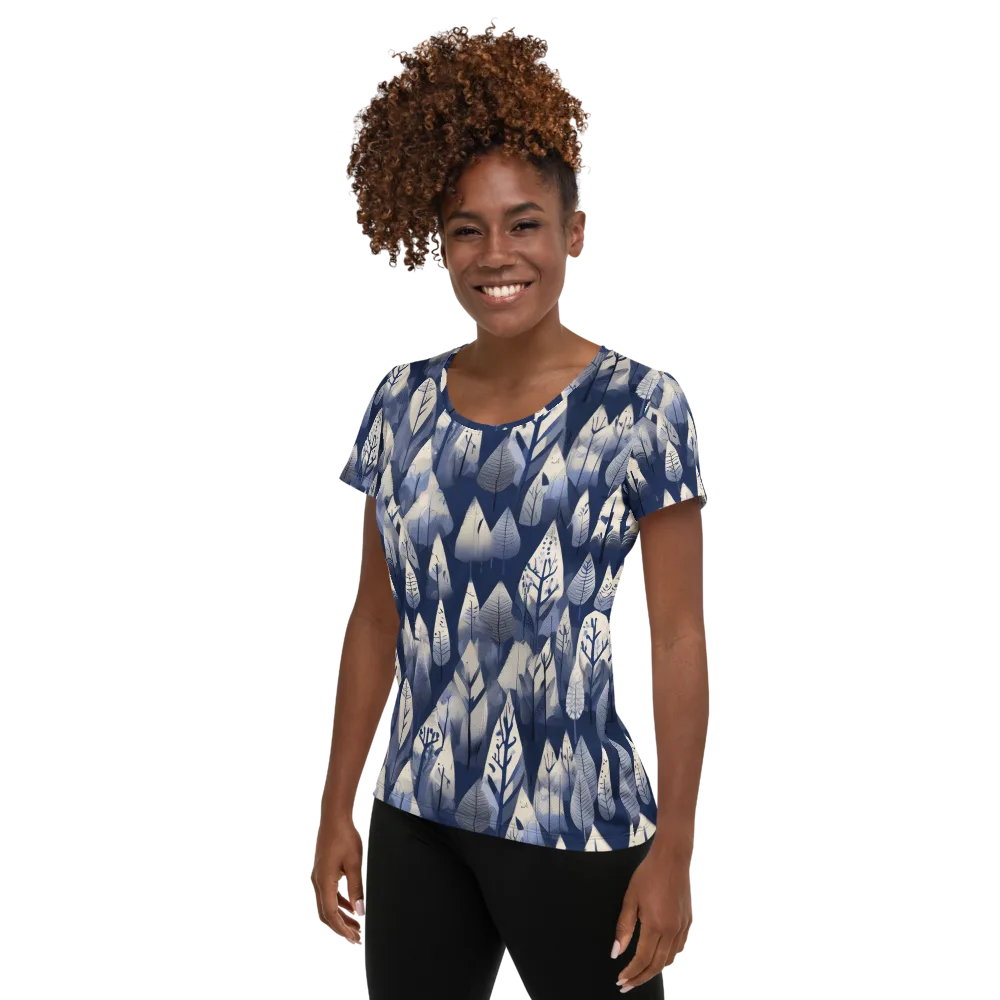 Winter Forest on Women's Athletic T-Shirt — Left