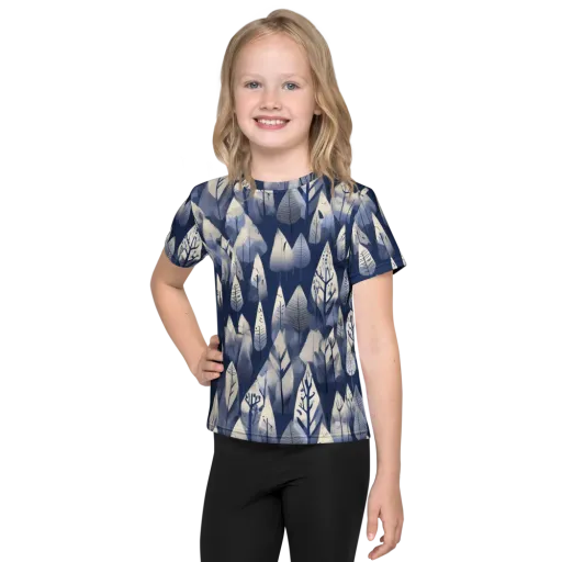 Winter Forest on a Kids Crew Neck T-Shirt