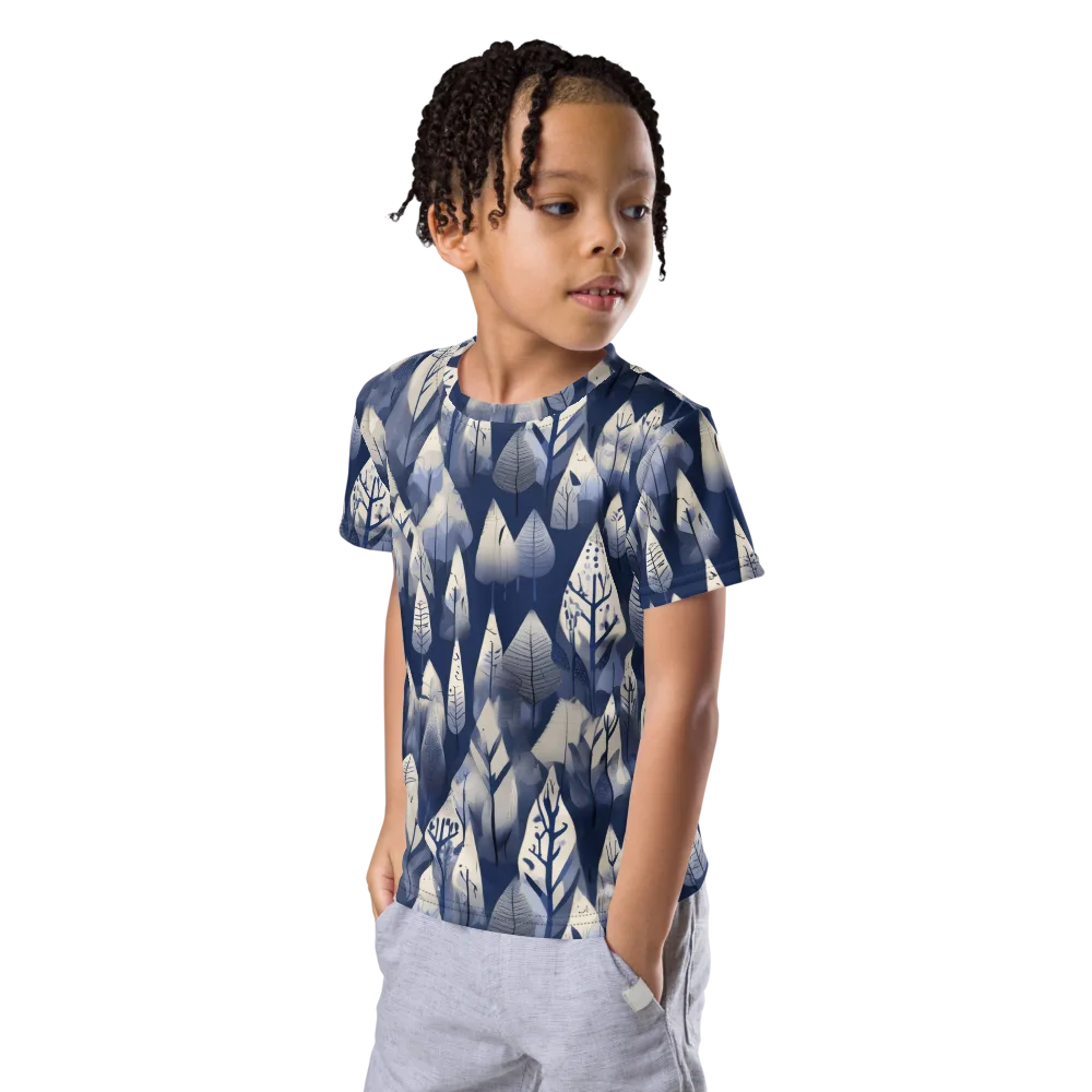 Winter Forest on Kids Crew Neck T-Shirt — Left Front