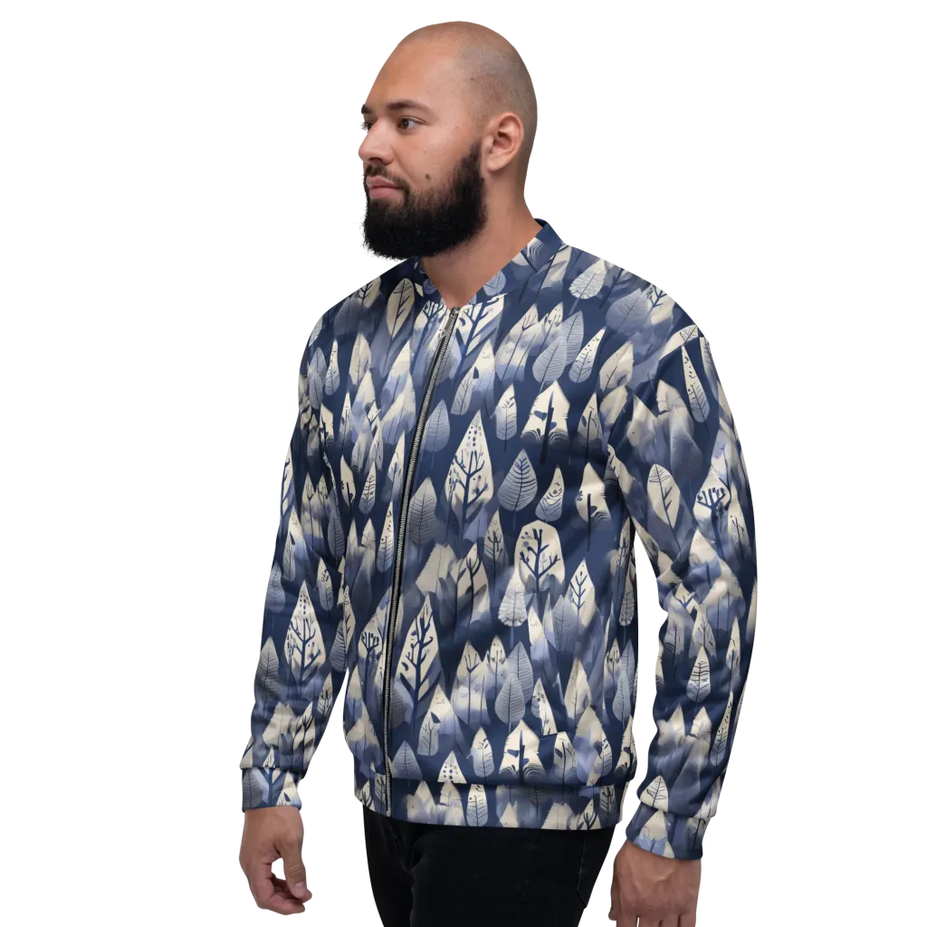 Winter Forest on Bomber Jacket — Left
