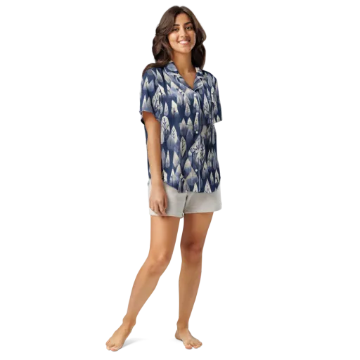 Winter Forest on a Women's Short Sleeve Pajama Top