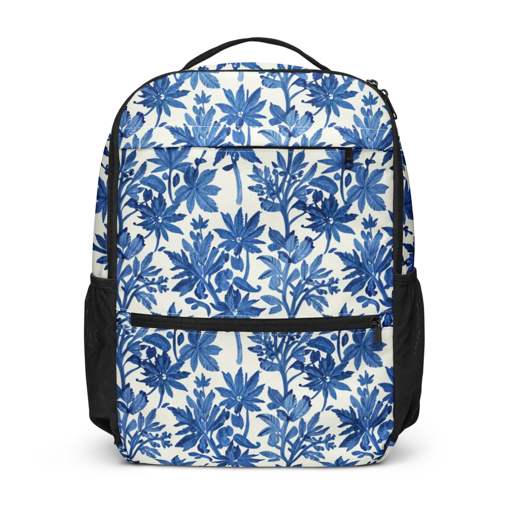 Blue Botanical on Utility Backpack — Front