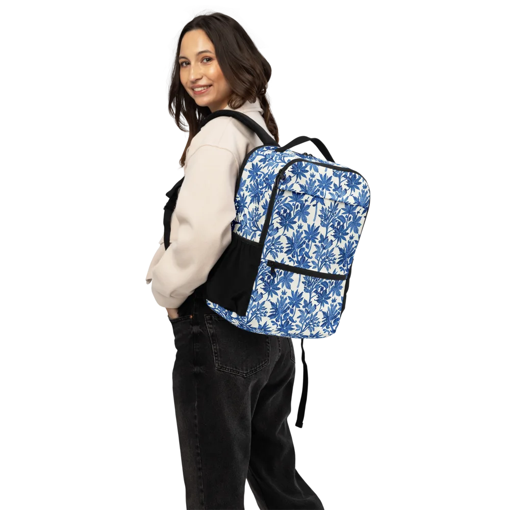 Blue Botanical on Utility Backpack — Back