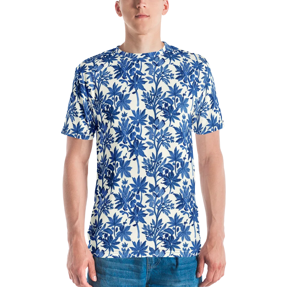 Blue Botanical on Men's Crew Neck T-Shirt — Front