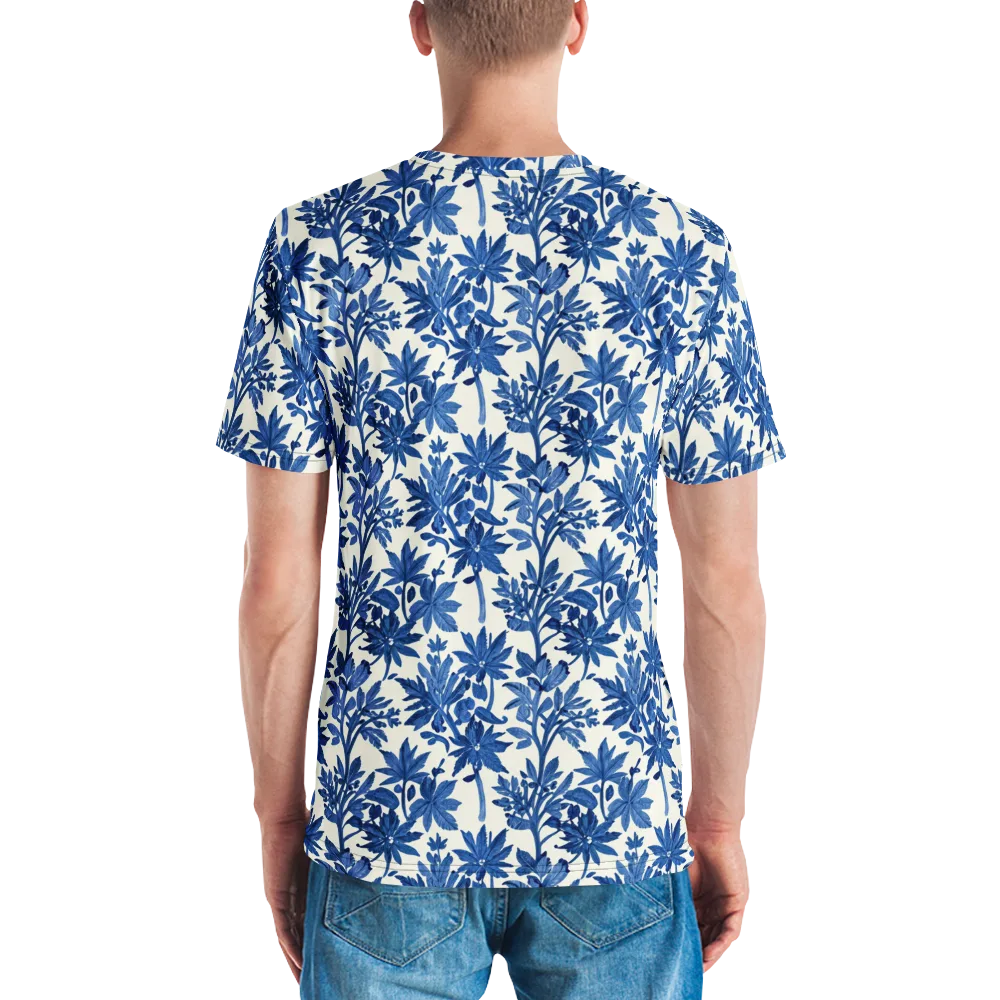 Blue Botanical on Men's Crew Neck T-Shirt — Back