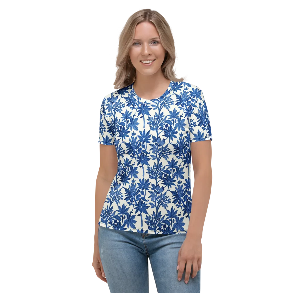 Blue Botanical on Women's Crew Neck T-Shirt — Front
