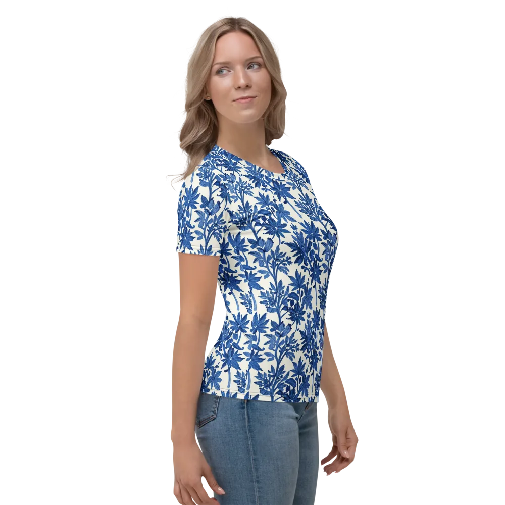 Blue Botanical on Women's Crew Neck T-Shirt — Right