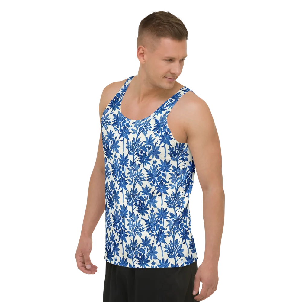 Blue Botanical on Men's Tank Top — Left Front