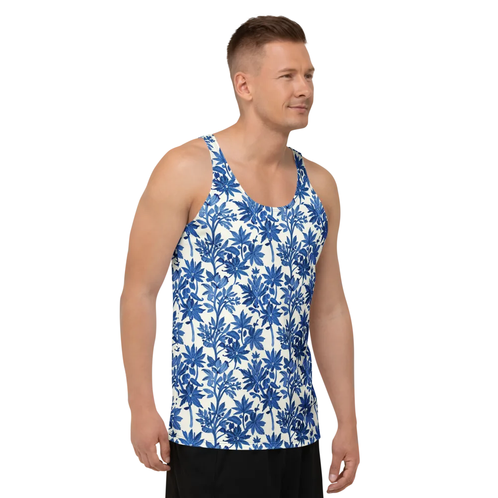 Blue Botanical on Men's Tank Top — Right Front