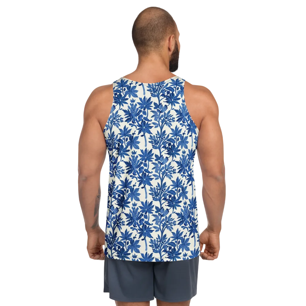 Blue Botanical on Men's Tank Top — Back