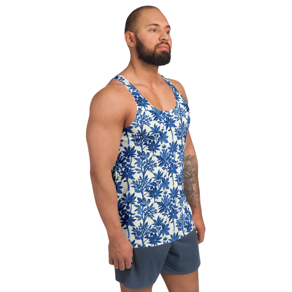 Blue Botanical on Men's Tank Top — Right Front