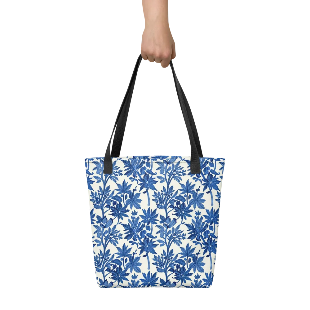 Blue Botanical on Tote Bag — Front