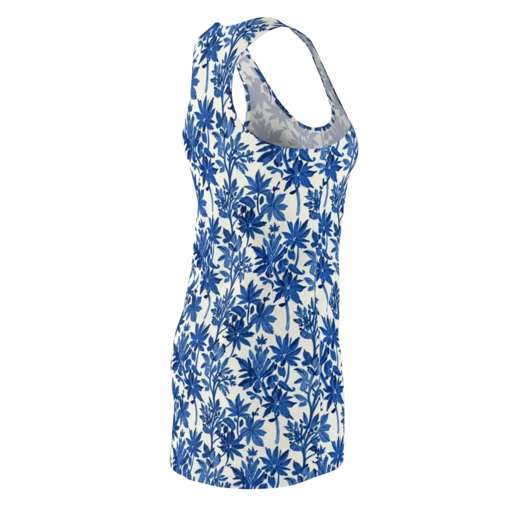 Blue Botanical on Racerback Dress — Back Side