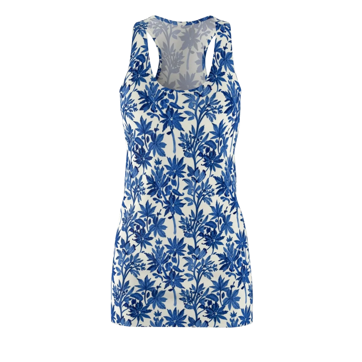 Blue Botanical on Racerback Dress — Front