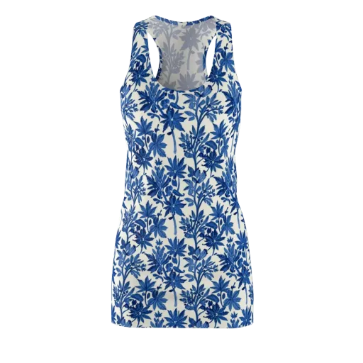 Blue Botanical on a Racerback Dress