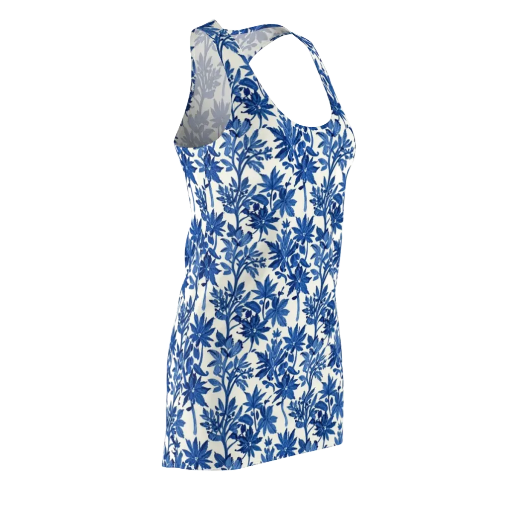 Blue Botanical on Racerback Dress — Front Side