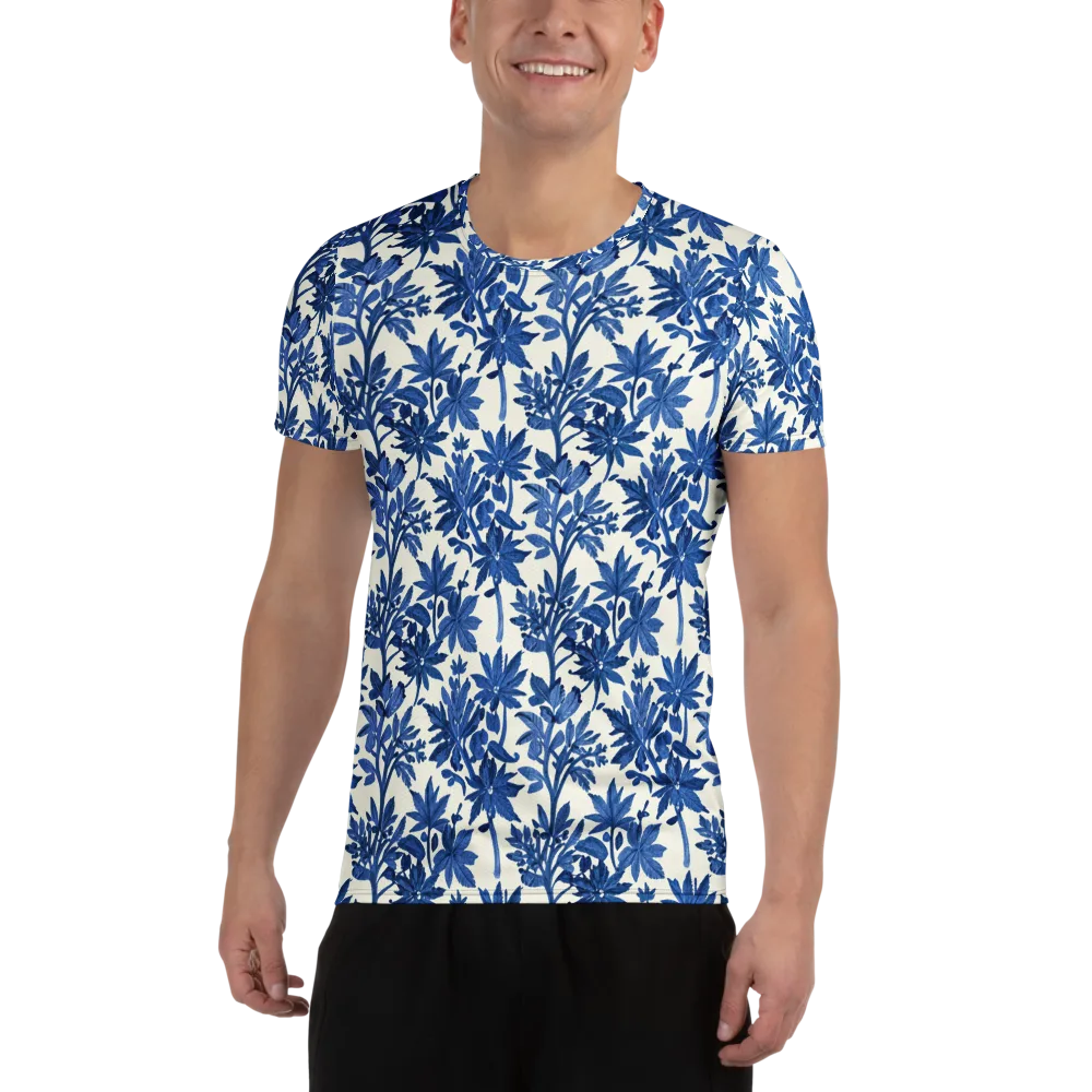 Blue Botanical on Men's Athletic T-Shirt — Front