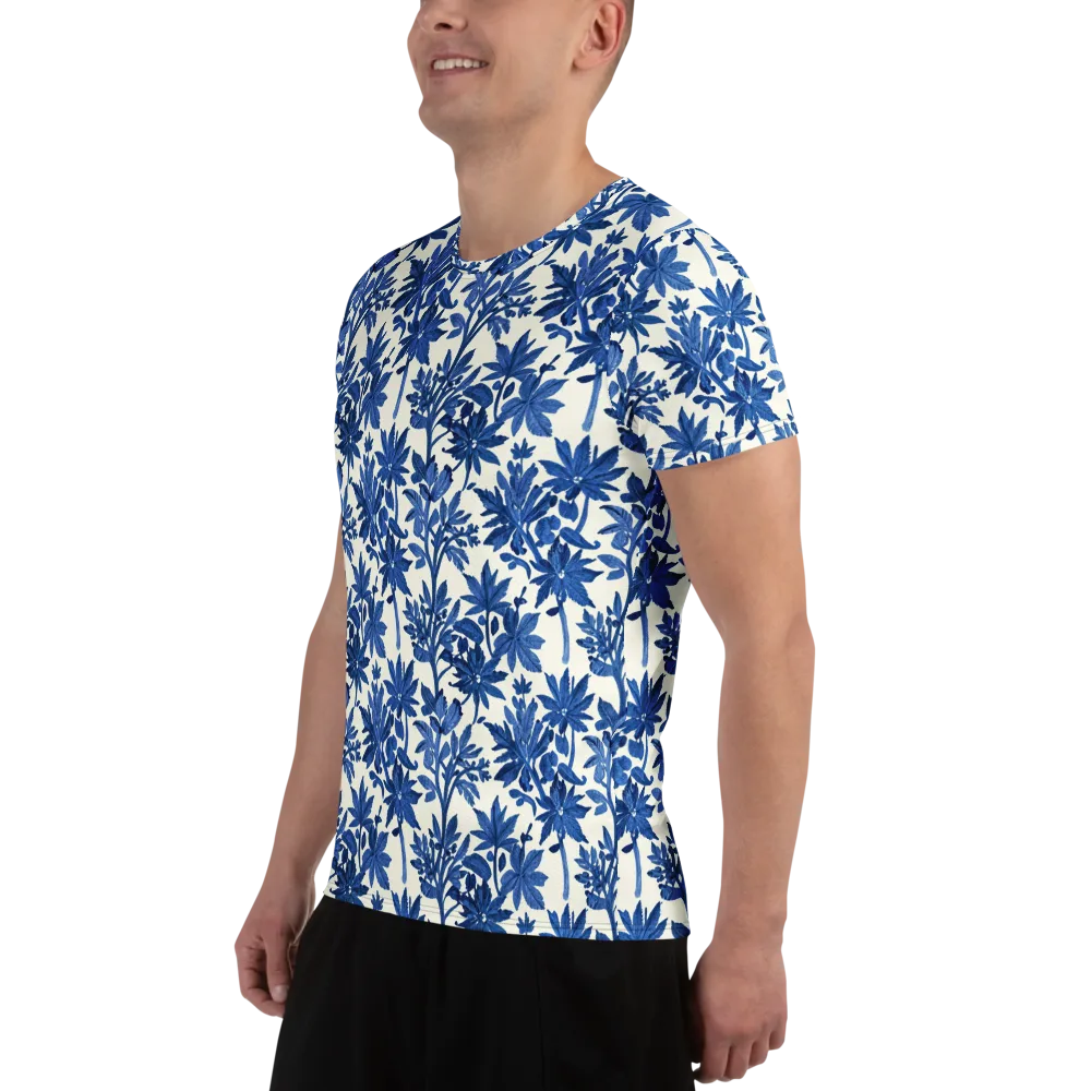 Blue Botanical on Men's Athletic T-Shirt — Left