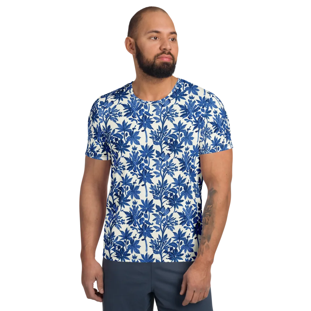 Blue Botanical on Men's Athletic T-Shirt — Front