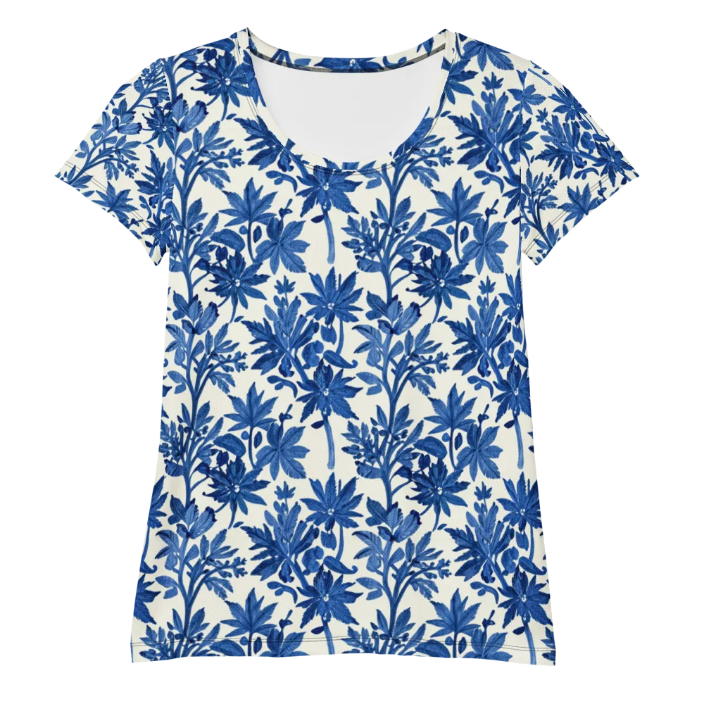 Blue Botanical on Women's Athletic T-Shirt — Front