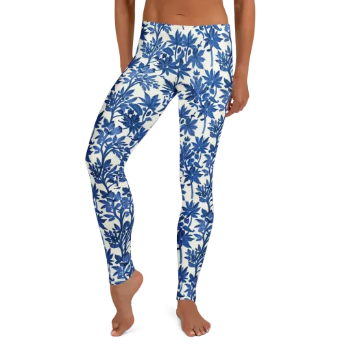 Blue Botanical on a Leggings