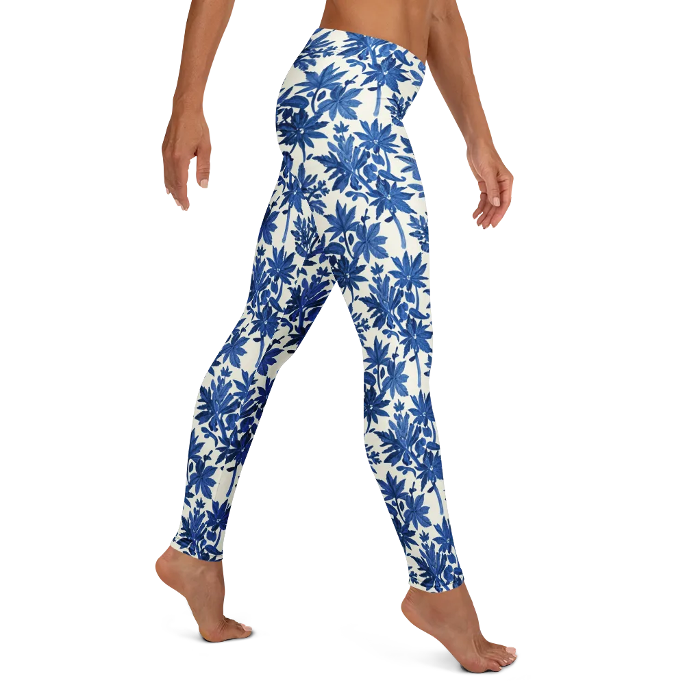 Blue Botanical on Leggings — Right