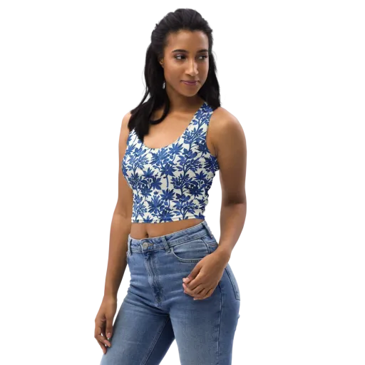 Blue Botanical on a Crop Top