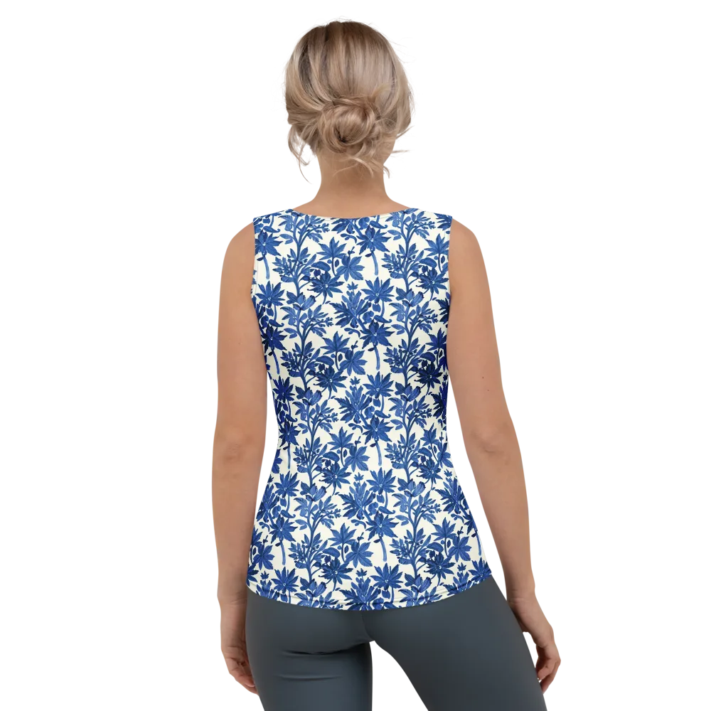 Blue Botanical on Women's Tank Top — Back