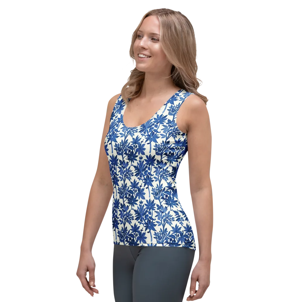 Blue Botanical on Women's Tank Top — Left Front
