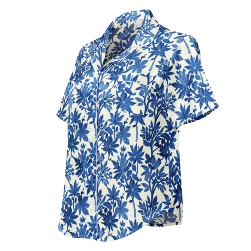 Blue Botanical on a Women's Short Sleeve Pajama Top