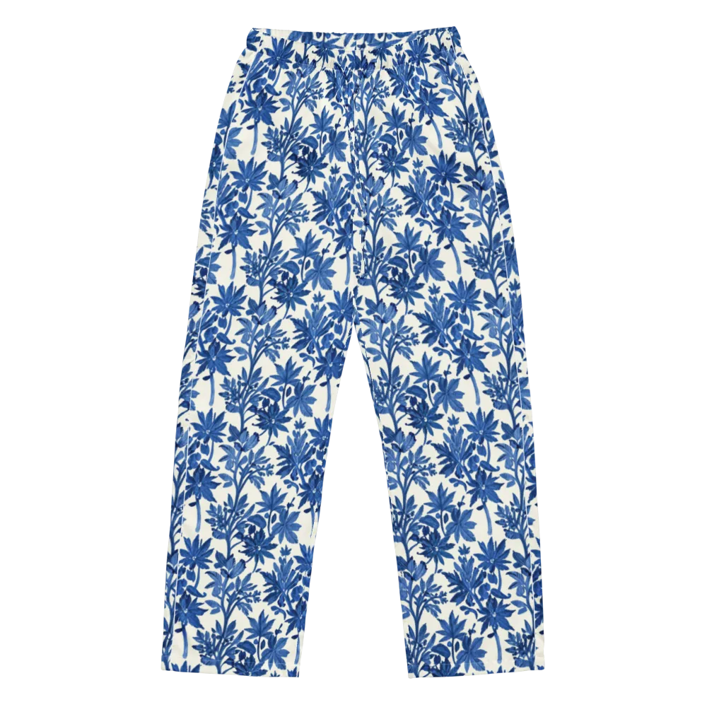 Blue Botanical on Women's Pajama Pants — Front