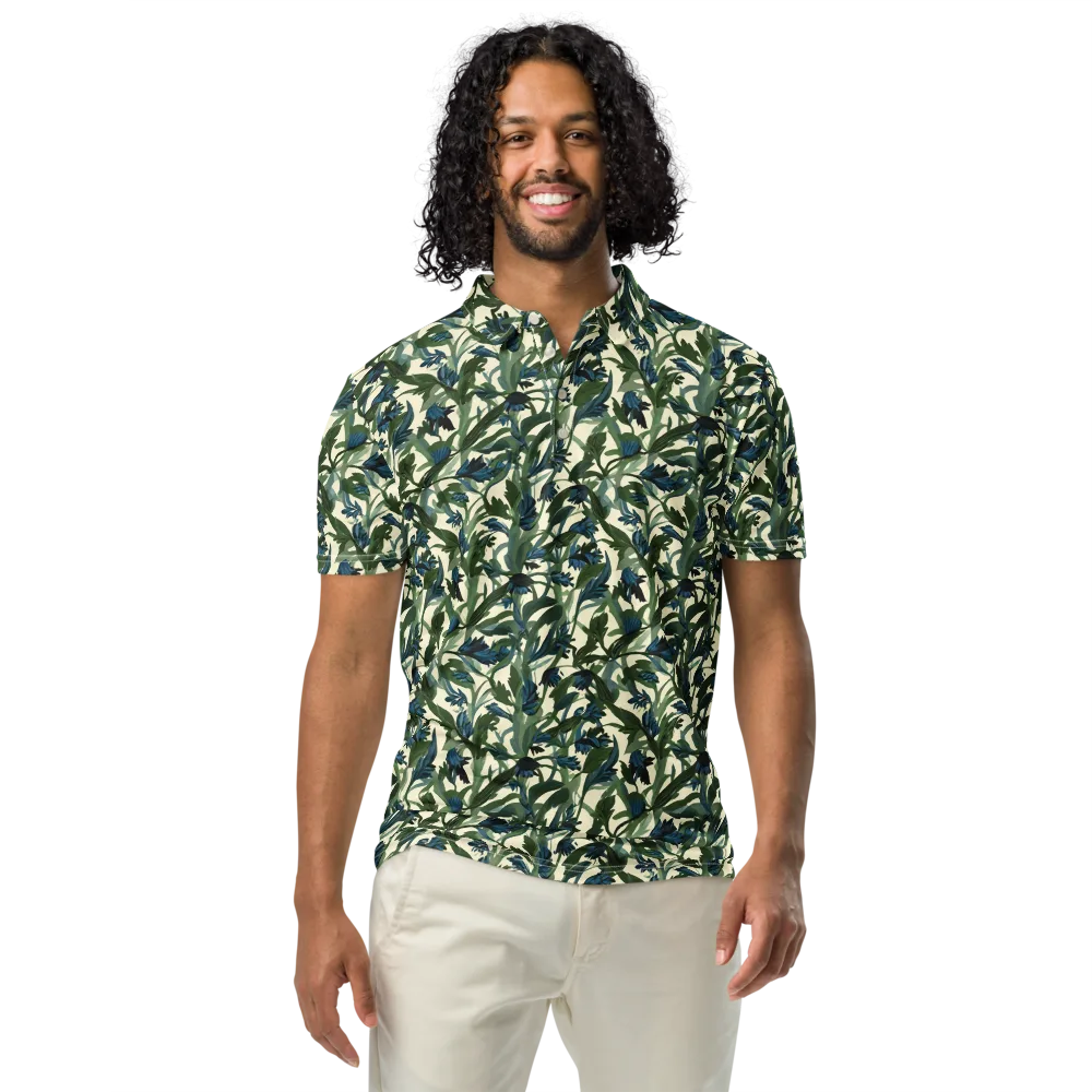 Bluebell Bramble on Men's Slim Fit Polo Shirt — Front