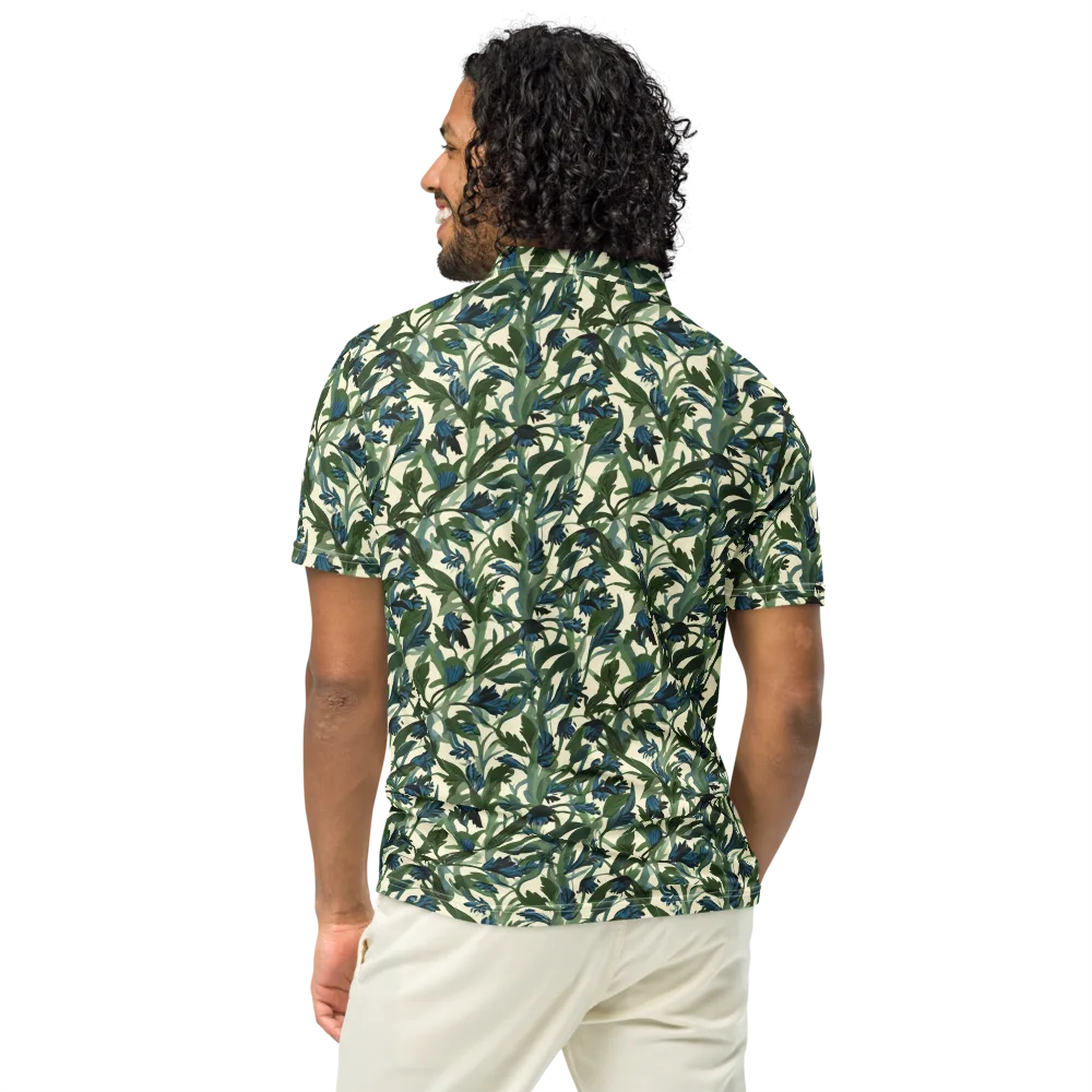 Bluebell Bramble on Men's Slim Fit Polo Shirt — Back