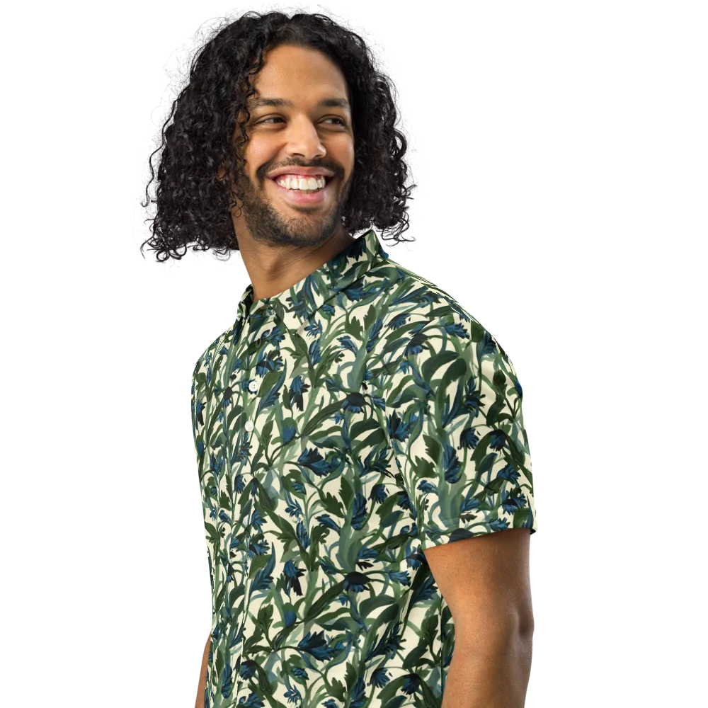Bluebell Bramble on Men's Slim Fit Polo Shirt — Left Front