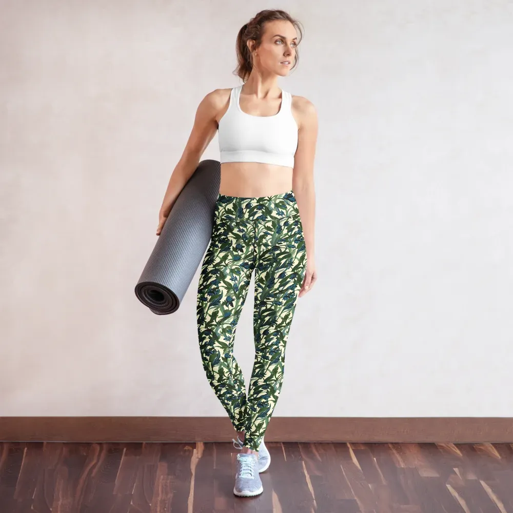 Bluebell Bramble on Yoga Leggings — Front