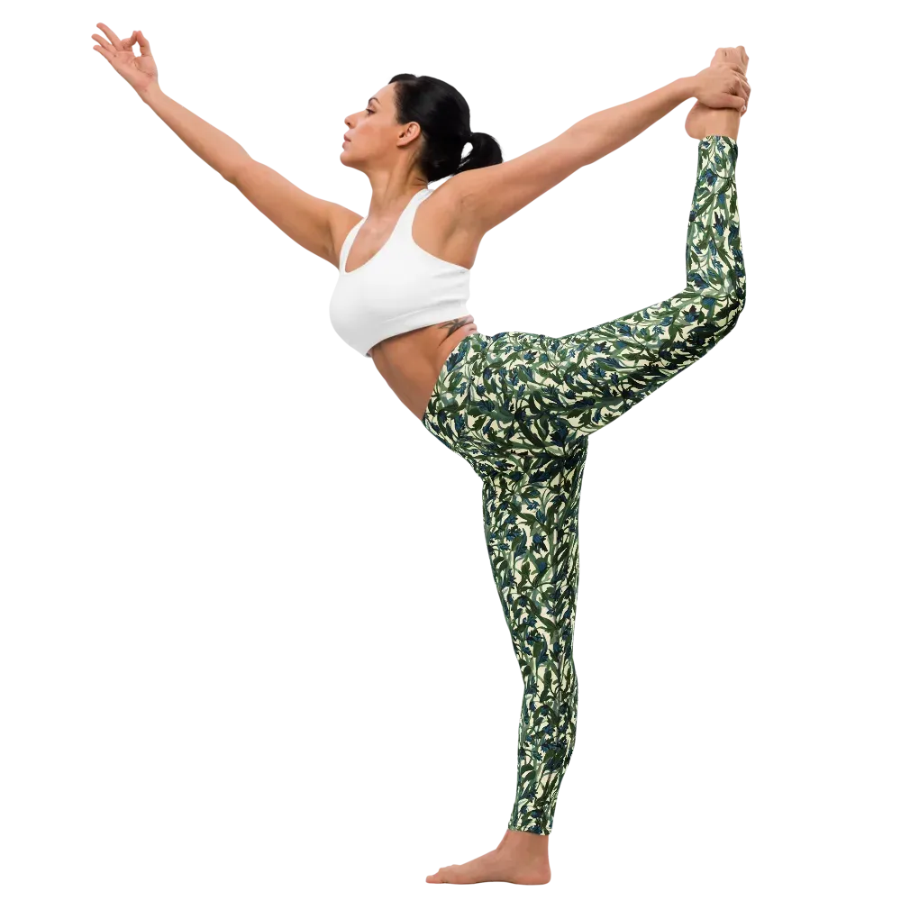 Bluebell Bramble on Yoga Leggings — Left