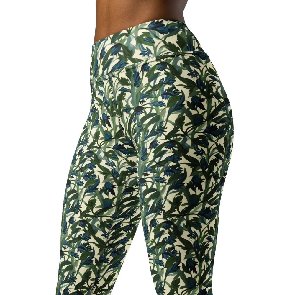 Bluebell Bramble on Yoga Leggings — Left Front