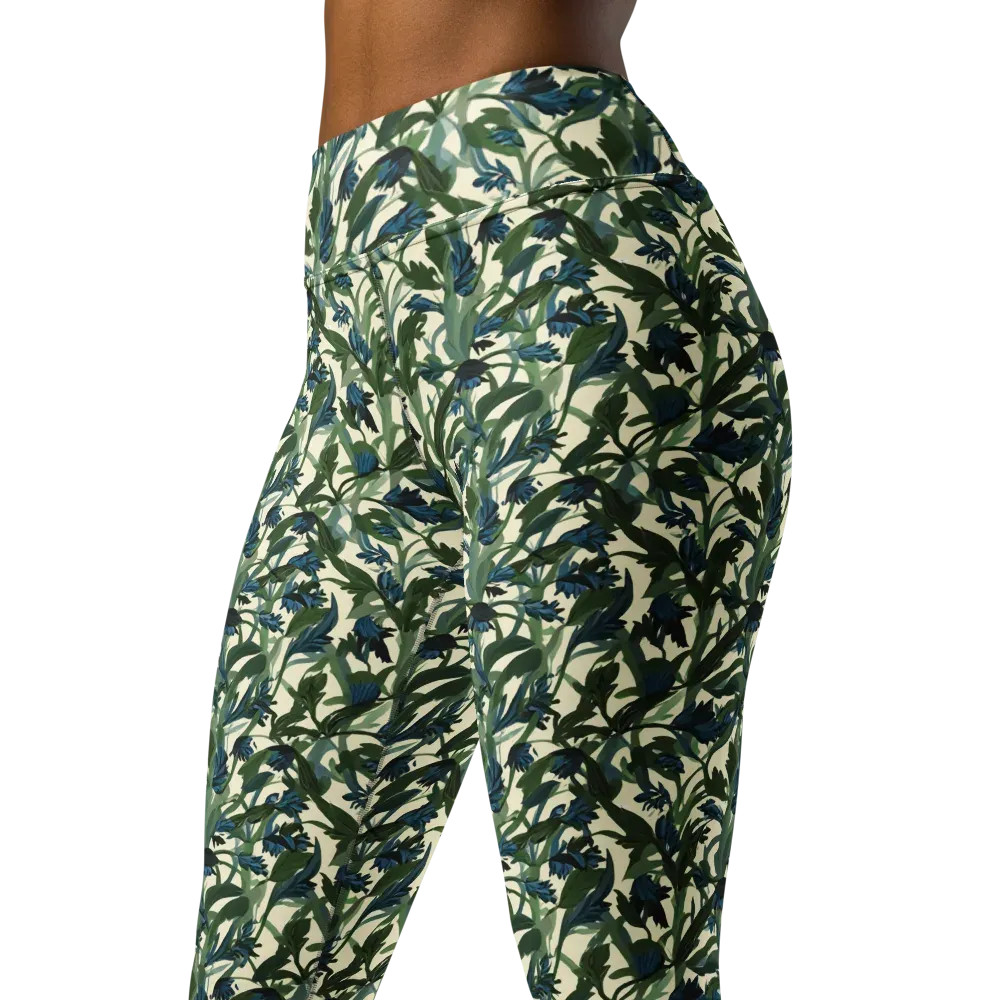 Bluebell Bramble on Yoga Leggings — Left Front