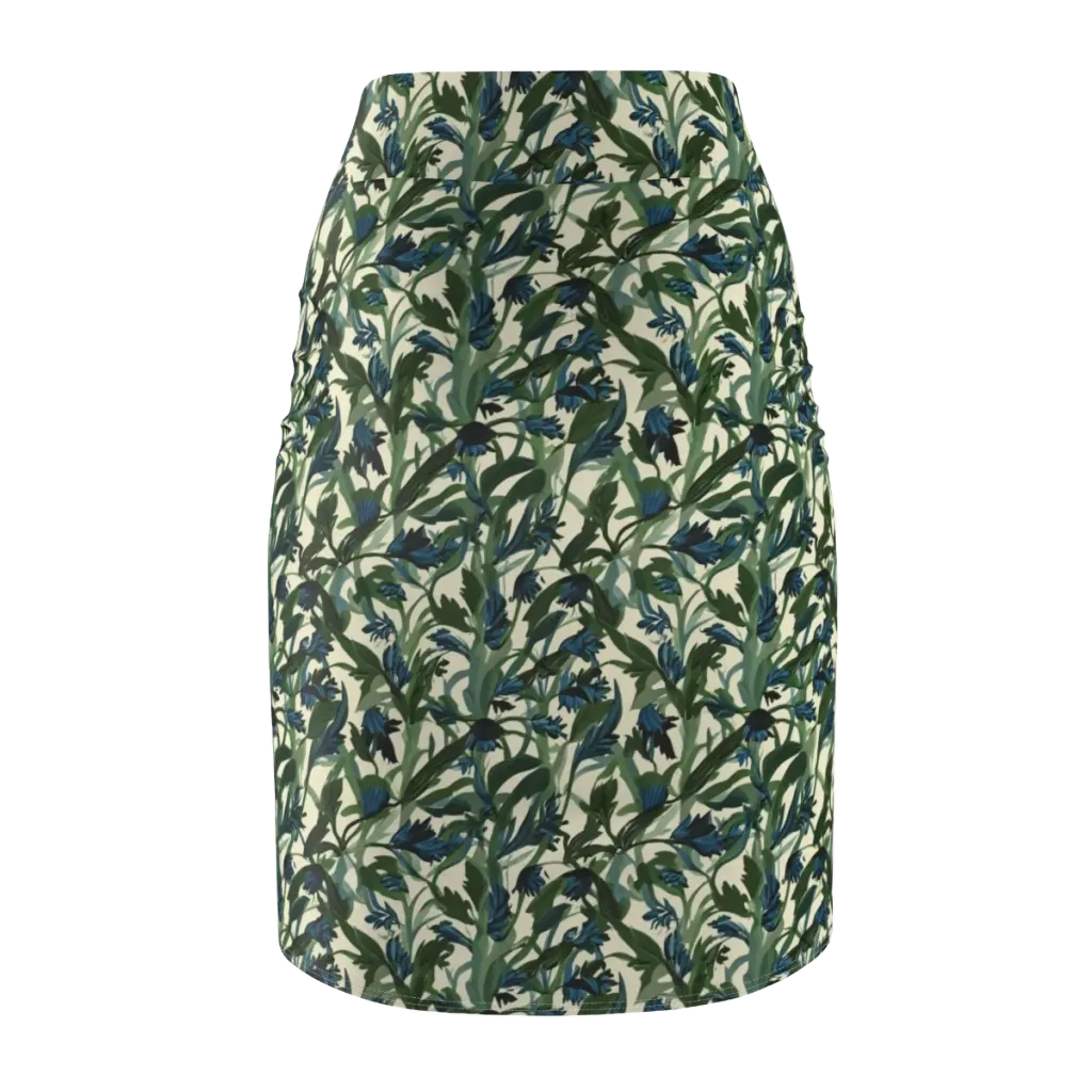 Bluebell Bramble on Pencil Skirt — Back