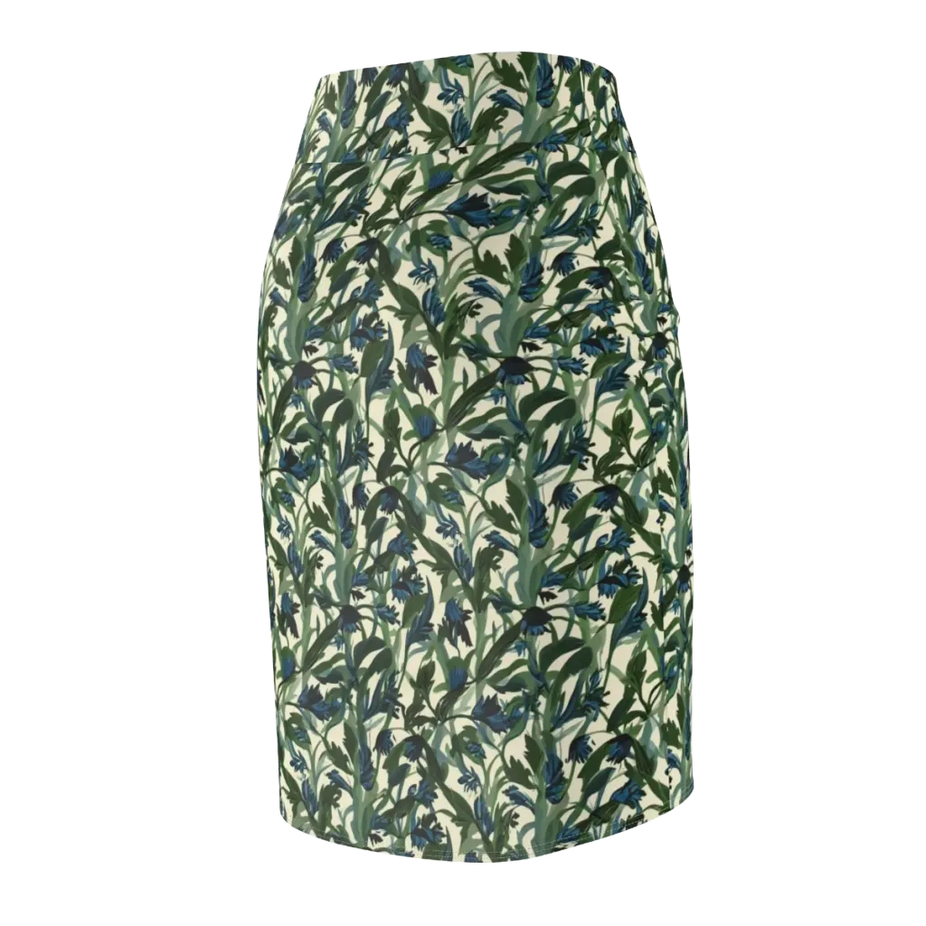 Bluebell Bramble on Pencil Skirt — Back Side