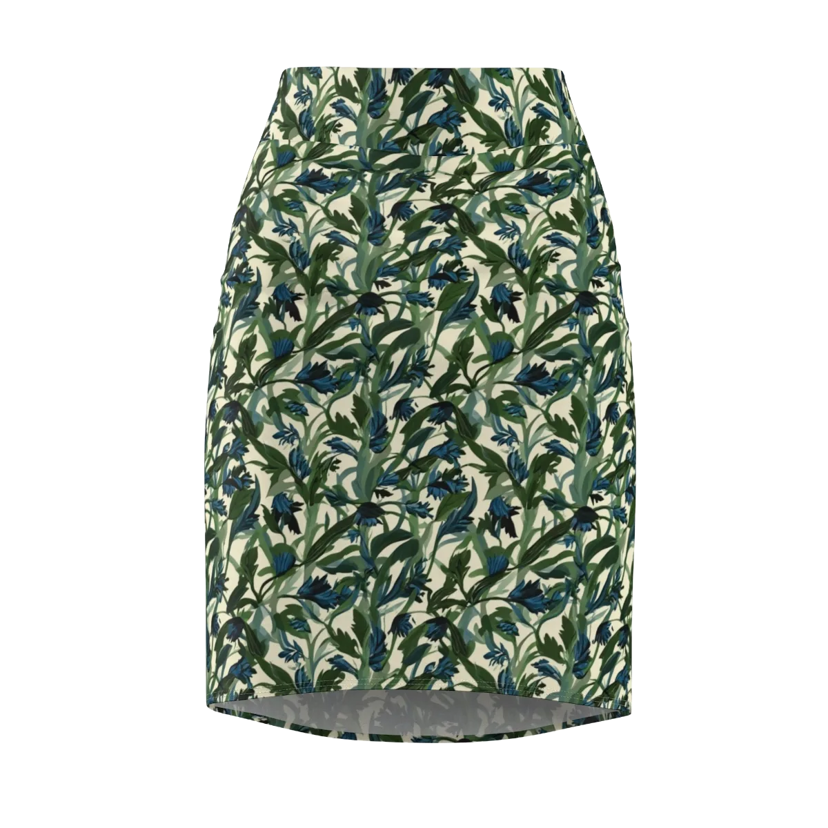 Bluebell Bramble on Pencil Skirt — Front