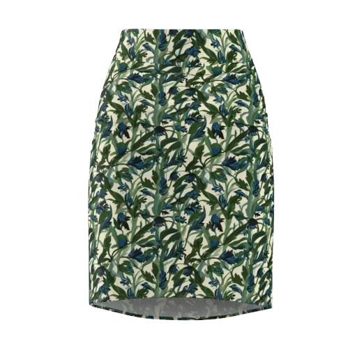 Bluebell Bramble on a Pencil Skirt